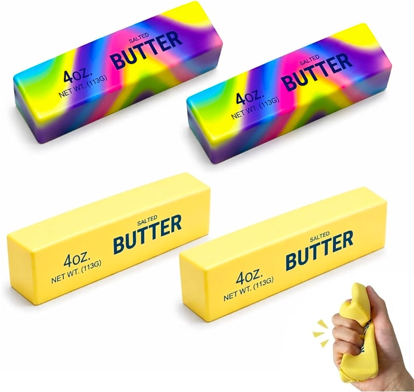 Butter Squishy Stress Toy,Soft Novelty Toy,Realistic Butter Stick Fidget, Slow Rising Soft Squeeze Toy for Adults Stress Relief & Anxiety Relief