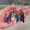 Assorted gemstone pendant with stainless steel chain