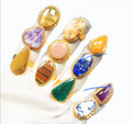 Assorted crystal rings silver plated various sizes